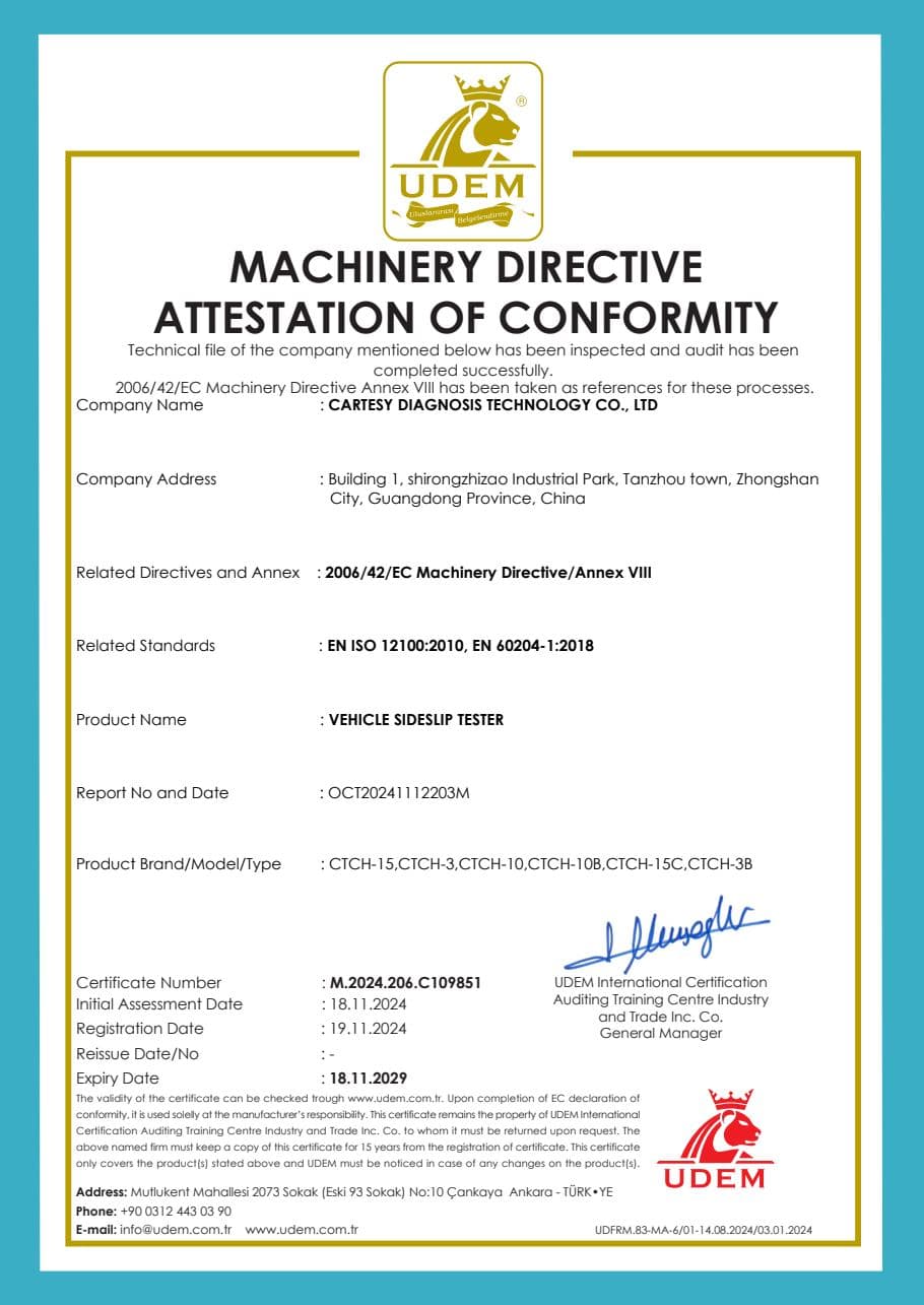 First page of the Sideslip CE Declaration of Conformity.